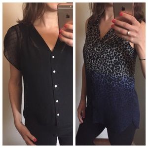 TWO H&M Sheer Black Blouses