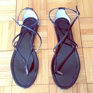 Black Patent J. Crew Sandals