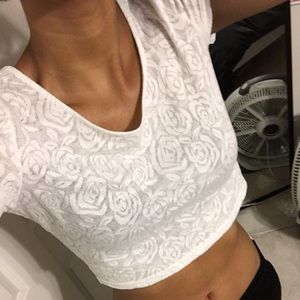 White patterned crop top
