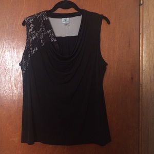 Worthington Black Lace Sleeveless Top