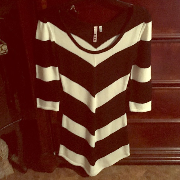 Cute black and white sweater dress!