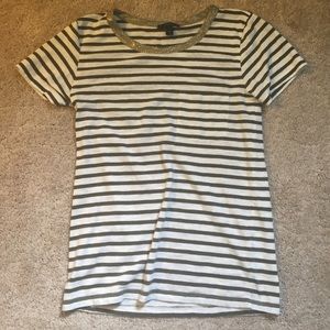 Army green stripped tee