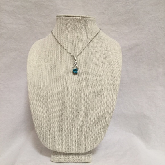 Blue Crystal in a Bottle Necklace - Picture 2 of 4