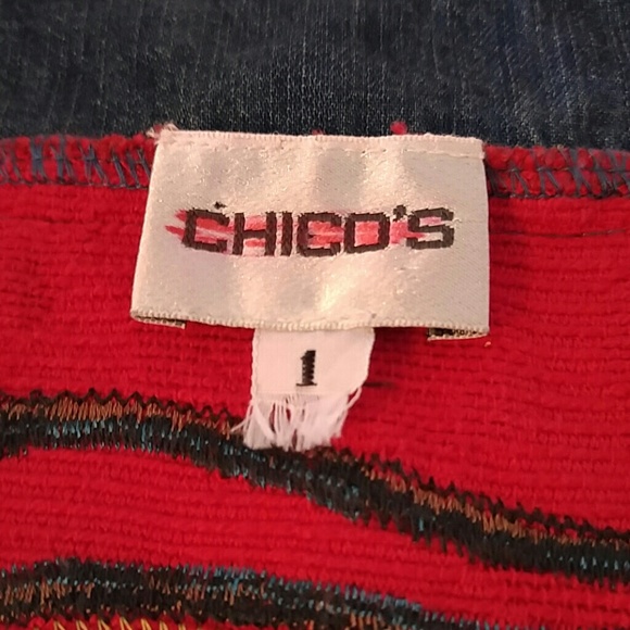 Chicos appliqued red Jean jacket - Picture 4 of 4