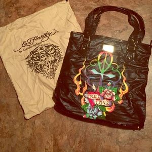 Double sided like new Ed Hardy tote bag!