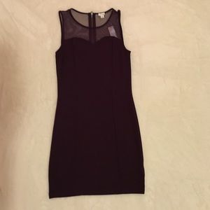 Burgundy bodycon dress with mesh