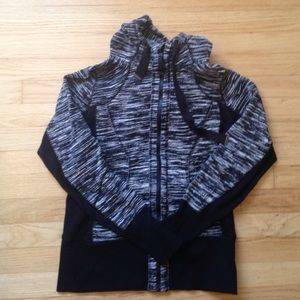 Zella black and white zip jacket