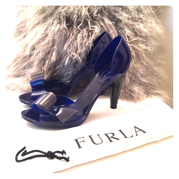 Furla Blue Jelly Pump