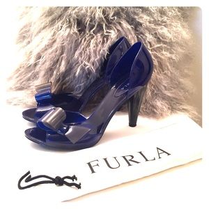 Furla Blue Jelly Pump