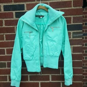 Turquoise bomber jacket