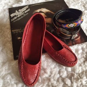 "Hearts on Fire" Vintage  leather loafer/moccasin