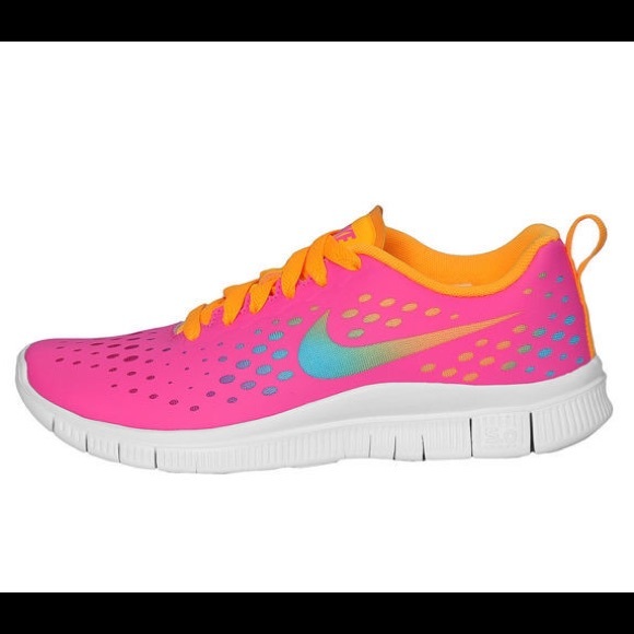 Pink rainbow Nike free runs in excellent shape!