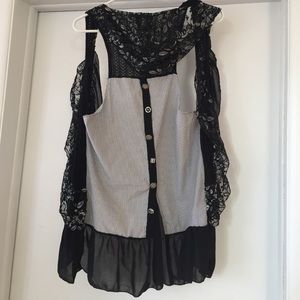 Lace hooded vest