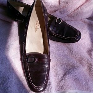 Cole Haan kitten heel cordovan brown loafers