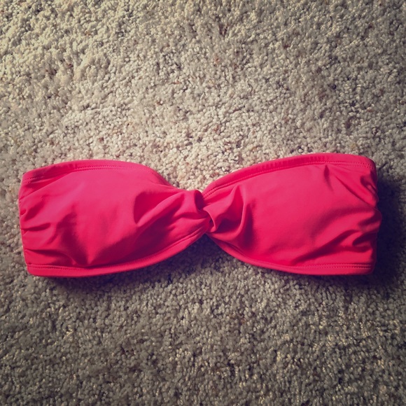 Coral bandeau bikini top