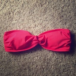 Coral bandeau bikini top