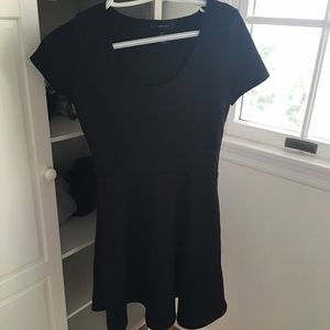 Black short sleeve skater dress