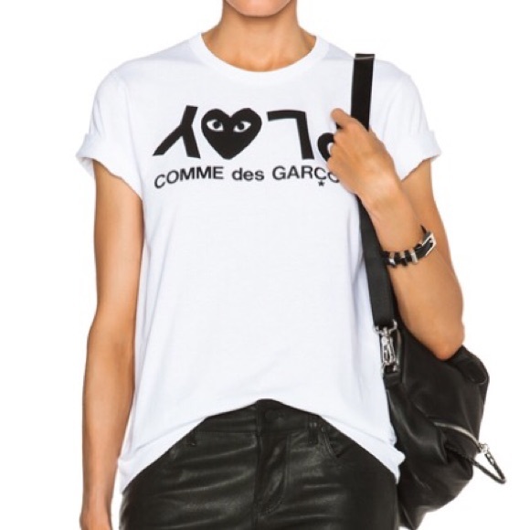 Comme Des Garçons PLAY Print Tee in White
