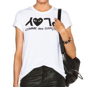 Comme Des Garçons PLAY Print Tee in White