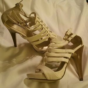 Heels- open toe- off white - size 9