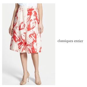 CLASSIQUES ENTIER SILK PRINT A-LINE SKIRT ~ NWT