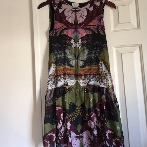 Julienne w Weston wear silk butterfly print dress