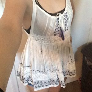 White baby-doll top from Free People