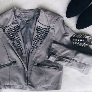 Charlotte Russe Gray Faux Leather Jacket