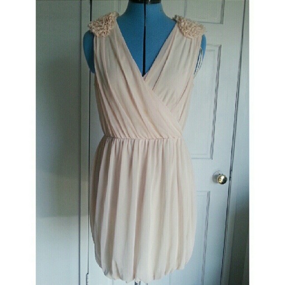 Nude Wrap Front Dress