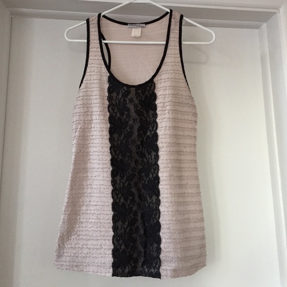 Tank top with lace detail