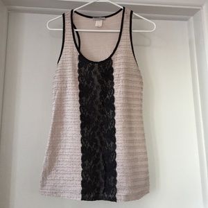 Tank top with lace detail