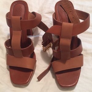 Elizabeth and James Tan Platform Sandals