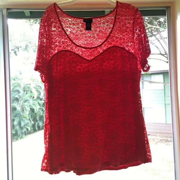 GORGEOUS RED RAYON TOP