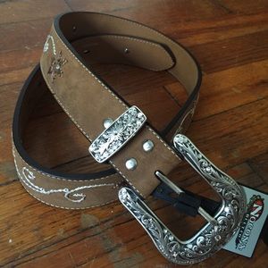 Brown Leather Cowgirl Belt