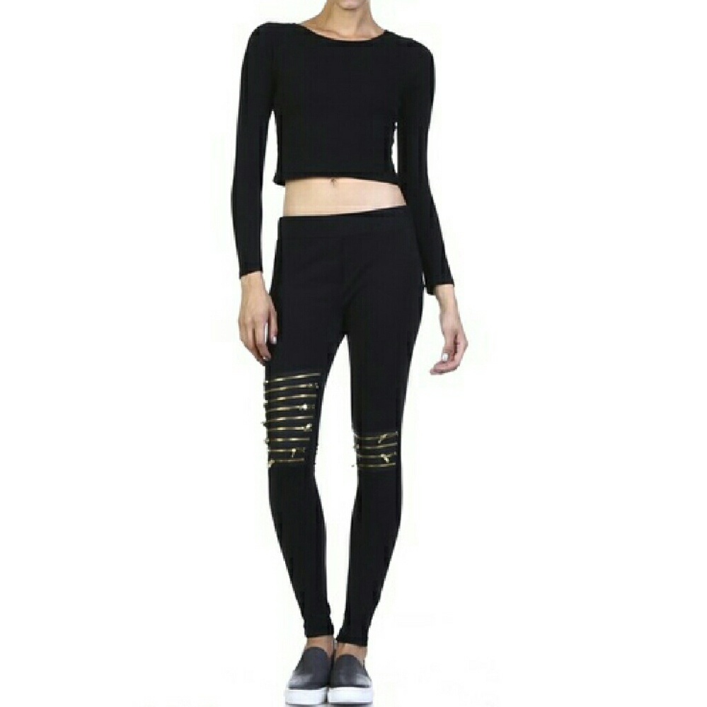 🛍HP🛍Moto Zipper Detail Leggings - Picture 2 of 5