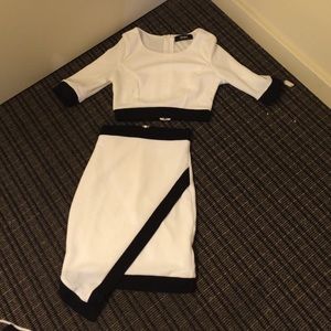Two piece black and white set