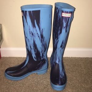 Hunter Boots shoes blue 7 women's NEW rubber