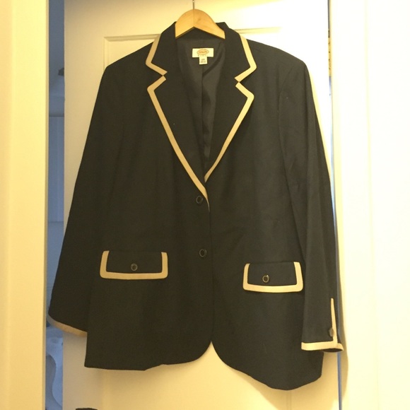 Vintage plus size navy and cream talbots blazer