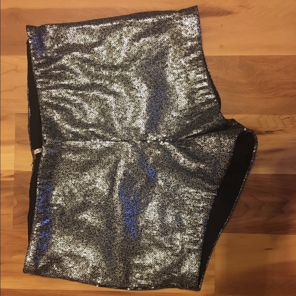 Silver sequin free people shorts
