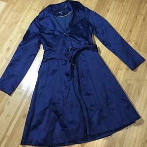DKNY Women's Prussian Blue Trench Coat