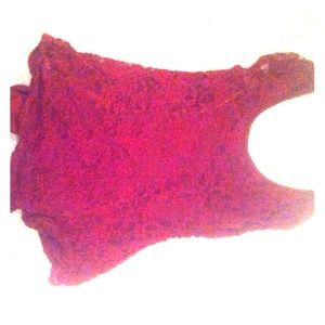 Beautiful dark red lace and sheer top