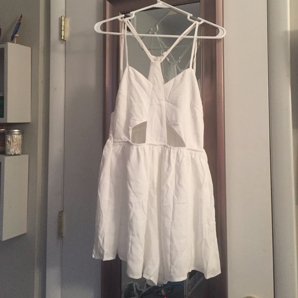 White cut out strappy romper