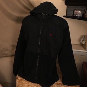 Polo fleece & nylon jacket.