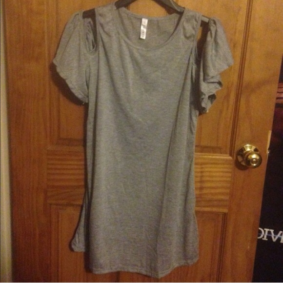 Grey cold shoulder tunic dress - Picture 4 of 5