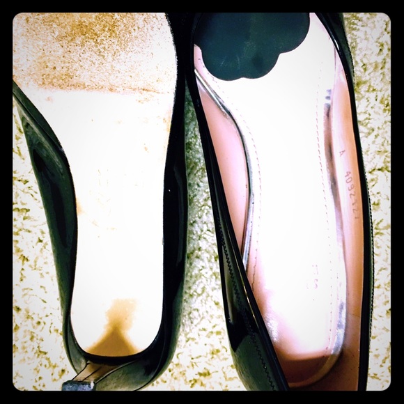 Stuart Weitzman black patent peep toes - Picture 1 of 2