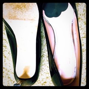 Stuart Weitzman black patent peep toes
