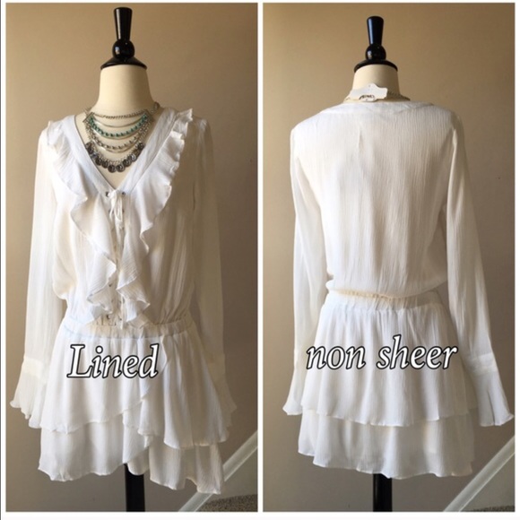 Boho Flounce Lace Up Dress (S,M,L) - Picture 2 of 4