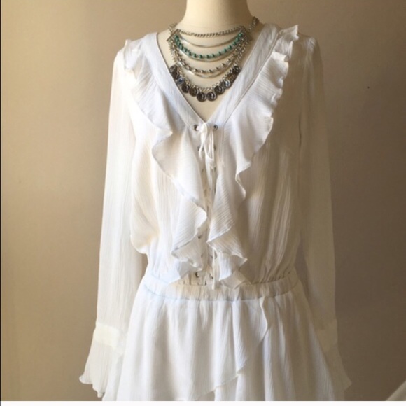 Boho Flounce Lace Up Dress (S,M,L) - Picture 4 of 4