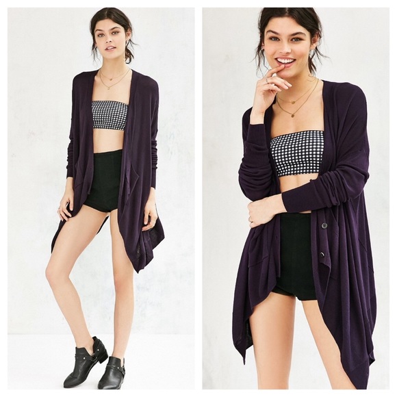 Urban Outfitter Stella Plum Purple Modern Cardigan - Picture 2 of 2