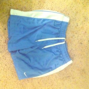 NIKE light blue and white athletic shorts